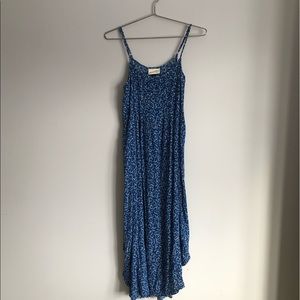 Blue Floral Midi Dress